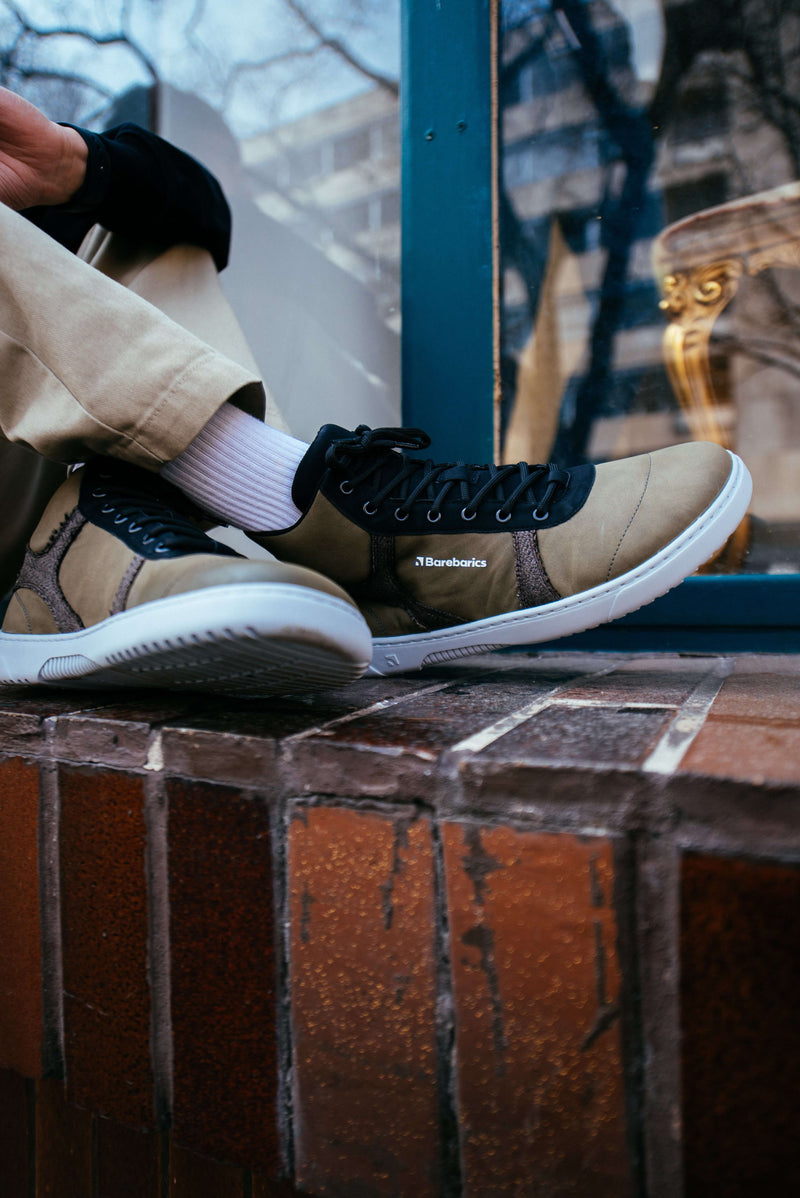 Load image into Gallery viewer, Eco-friendly Barefoot Sneakers Barebarics - Hifly - Dark Green & Grey