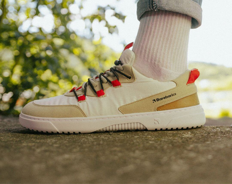 Load image into Gallery viewer, Eco-friendly Barefoot Sneakers Barebarics - Revive - Beige & White