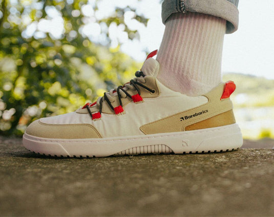 Eco-friendly Barefoot Sneakers Barebarics - Revive - Beige & White