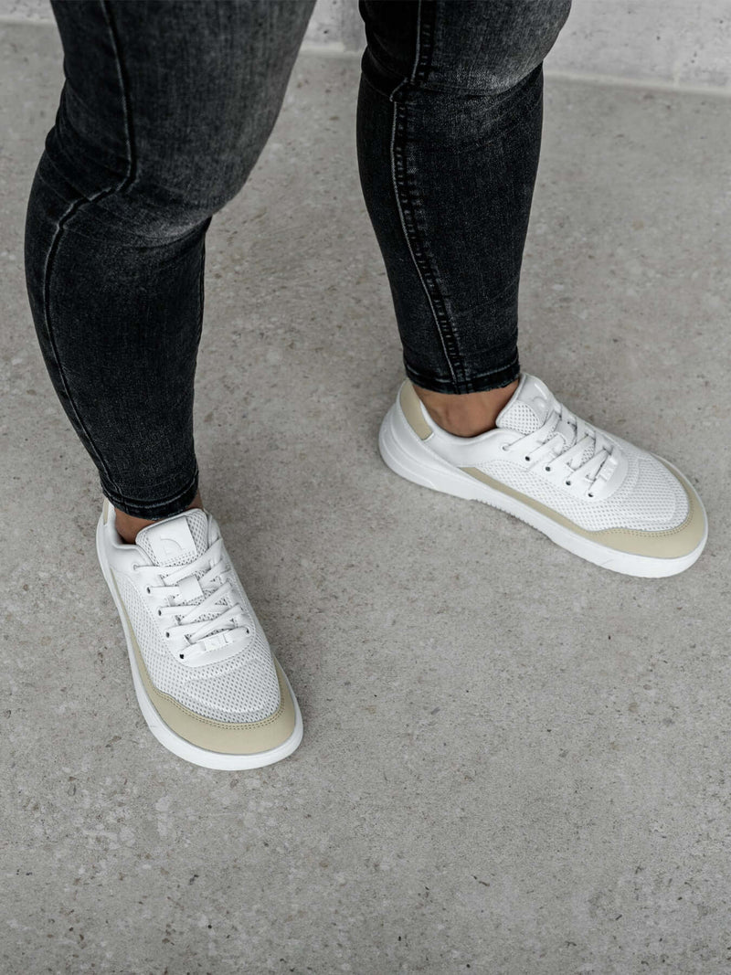 Load image into Gallery viewer, Barefoot Sneakers Barebarics Vaporo - White & Beige