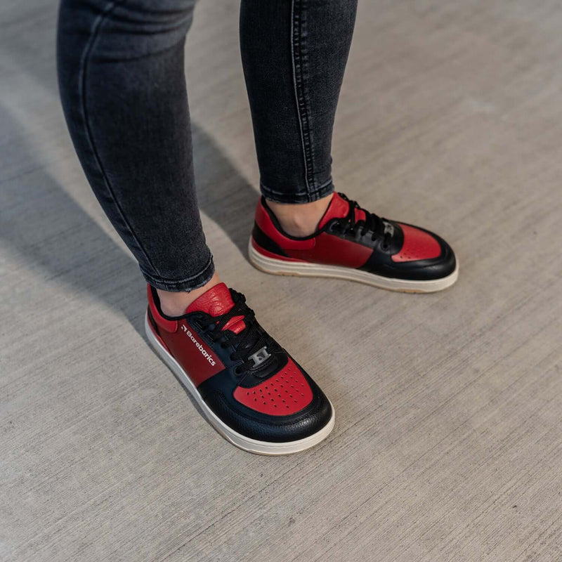 Load image into Gallery viewer, Barefoot Sneakers Barebarics Wave - Black & Red