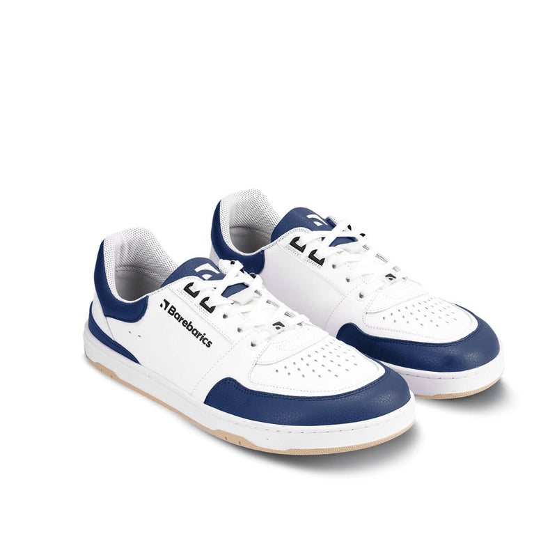 Load image into Gallery viewer, Eco-friendly Barefoot Sneakers Barebarics Wave - White & Dark Blue