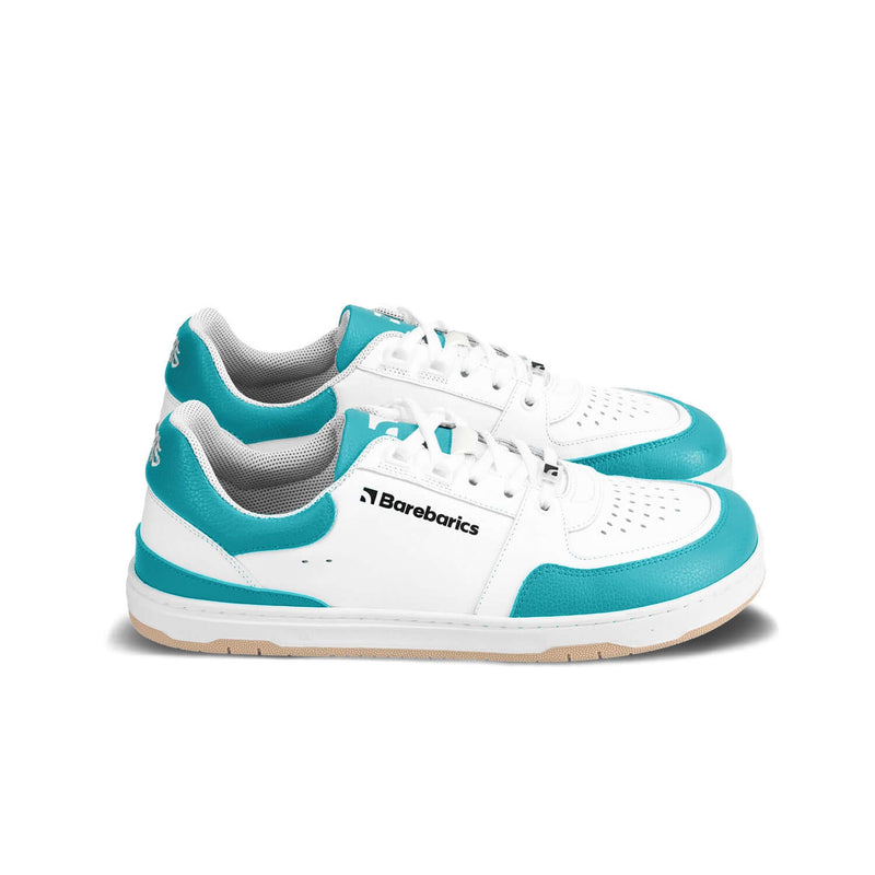 Load image into Gallery viewer, Eco-friendly Barefoot Sneakers Barebarics Wave - White & Dark Turquoise