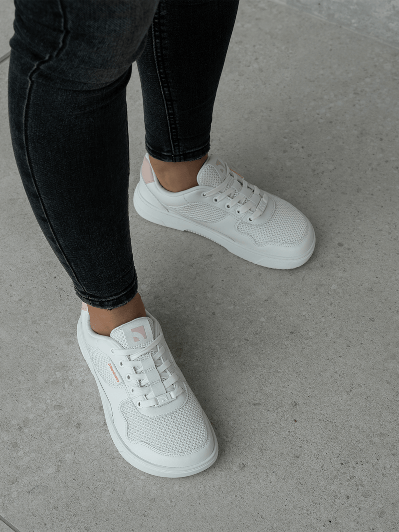 Load image into Gallery viewer, Barefoot Sneakers Barebarics Zing - Fresh - White & Coral Pink