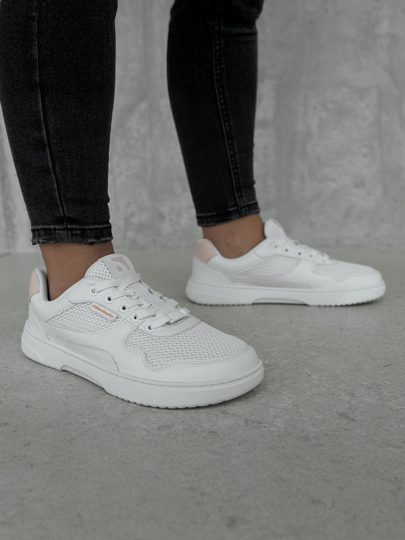 Load image into Gallery viewer, Barefoot Sneakers Barebarics Zing - Fresh - White & Coral Pink