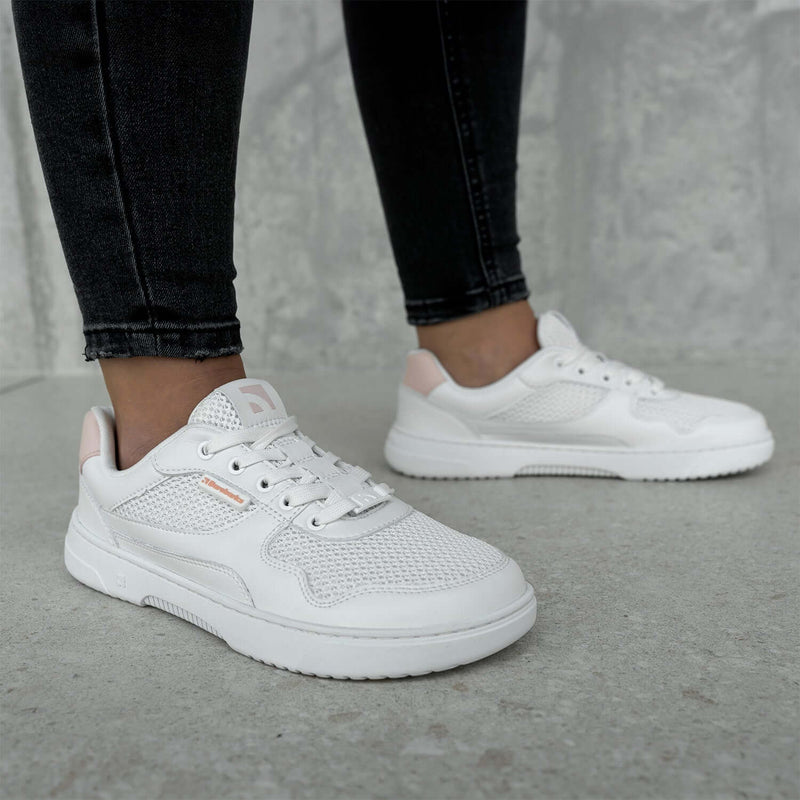 Load image into Gallery viewer, Barefoot Sneakers Barebarics Zing - Fresh - White & Coral Pink