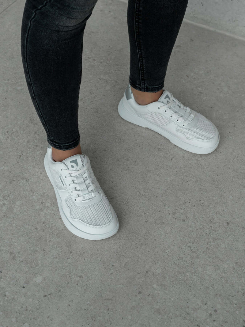 Load image into Gallery viewer, Barefoot Sneakers Barebarics Zing - Fresh - White & Silver