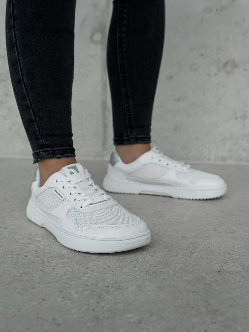 Load image into Gallery viewer, Barefoot Sneakers Barebarics Zing - Fresh - White & Silver