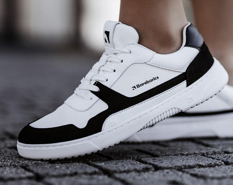 Load image into Gallery viewer, Eco-friendly Barefoot Sneakers Barebarics - Zing - White & Black