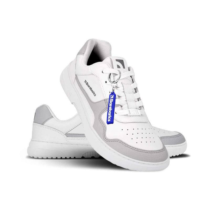 Load image into Gallery viewer, Barefoot Sneakers Barebarics Zing - White & Light Grey - Leather