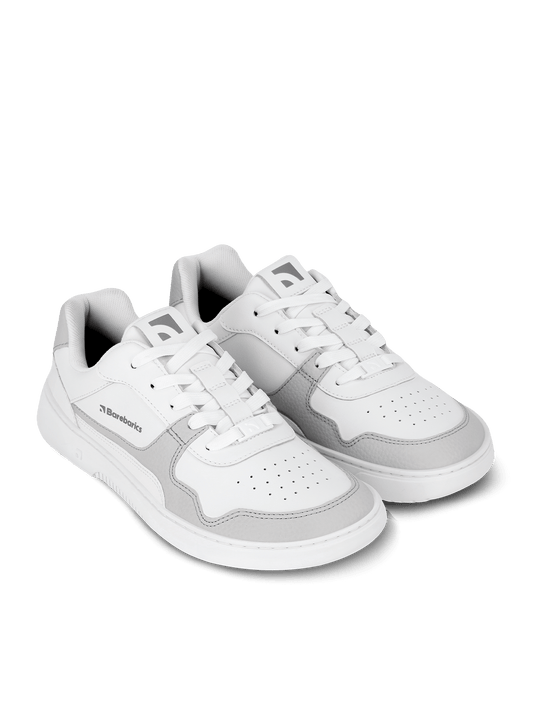 Barefoot Sneakers Barebarics Zing - White & Light Grey - Leather