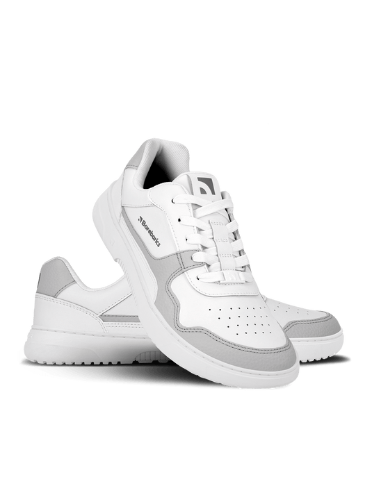 Barefoot Sneakers Barebarics Zing - White & Light Grey - Leather