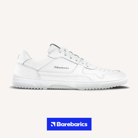Eco-friendly Barefoot Sneakers Barebarics Zing - All White - Leather