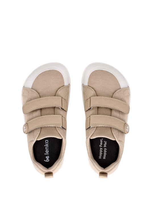 Kids barefoot sneakers Be Lenka Canvi Preschool - Light Brown