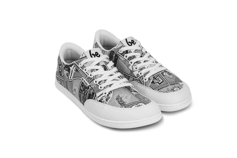 Load image into Gallery viewer, Be Lenka Rebound black and white comic pattern barefoot sneakers, stylish and comfortable for everyday wear.