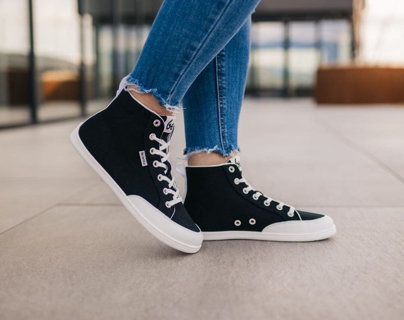 Load image into Gallery viewer, Eco-friendly Barefoot Sneakers Be Lenka Rebound - High Top - Black & White