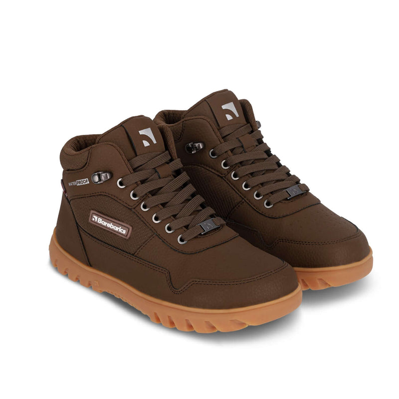 Load image into Gallery viewer, Barebarics UrbanEdge Dark Brown – Waterproof Winter Barefoot Boots