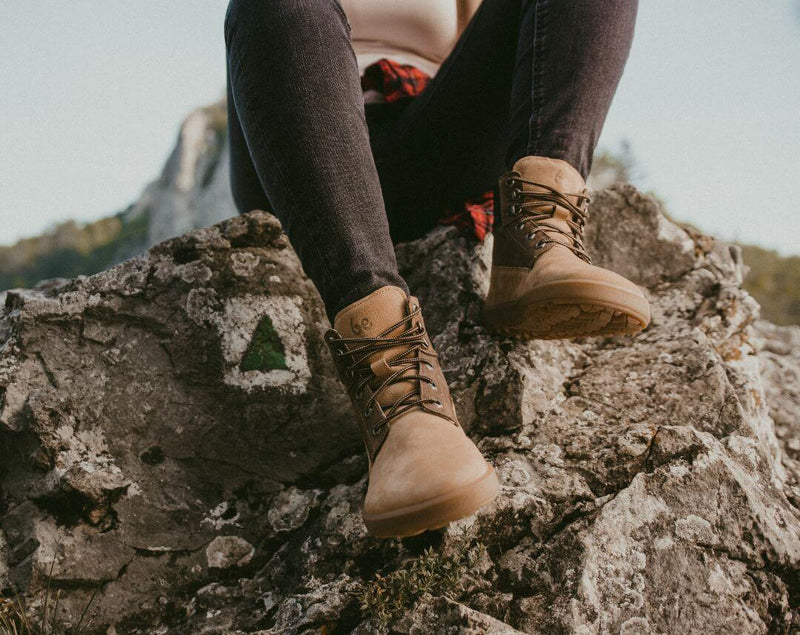 Load image into Gallery viewer, Eco-friendly Barefoot Boots Be Lenka Nevada Neo - Sand & Dark Brown