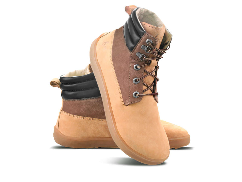 Load image into Gallery viewer, Eco-friendly Barefoot Boots Be Lenka Nevada Neo - Sand & Dark Brown