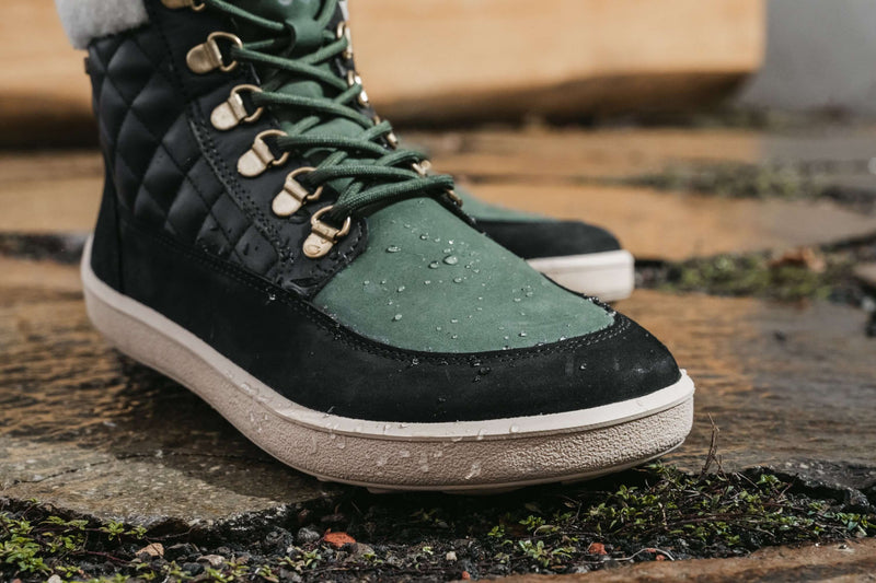 Load image into Gallery viewer, Eco-friendly Barefoot Boots Be Lenka Olivia - Black & Dark Green