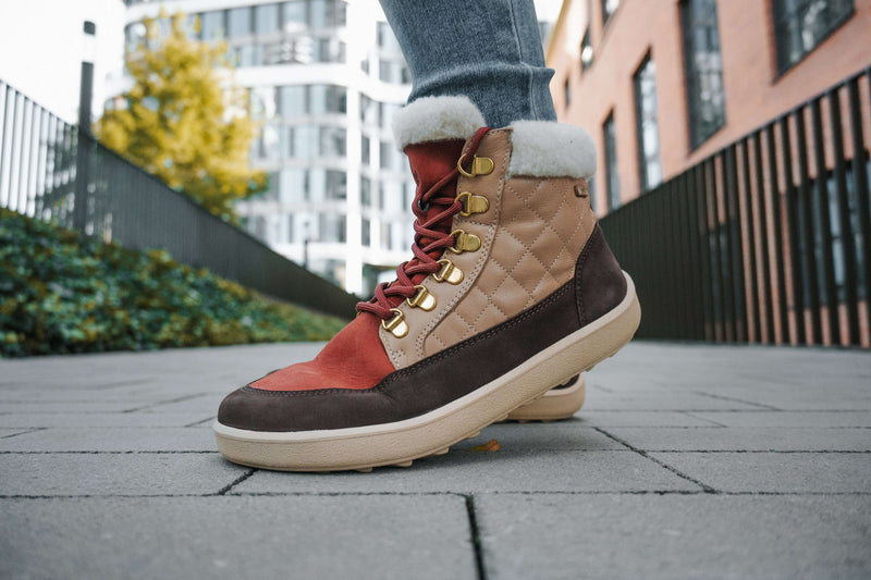 Load image into Gallery viewer, Eco-friendly Barefoot Boots Be Lenka Olivia - Brown & Burgundy