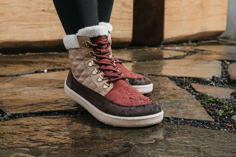 Load image into Gallery viewer, Eco-friendly Barefoot Boots Be Lenka Olivia - Brown & Burgundy