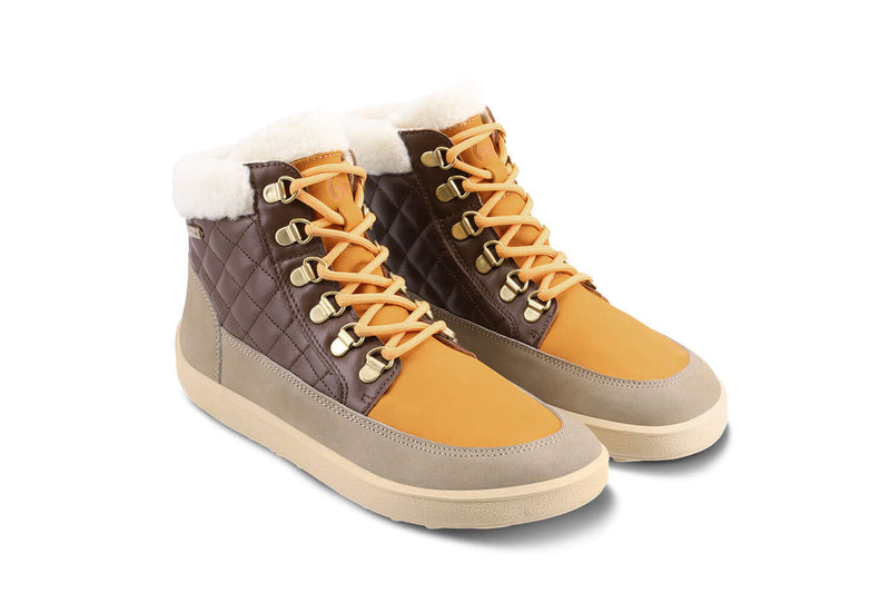 Load image into Gallery viewer, Eco-friendly Barefoot Boots Be Lenka Olivia - Taupe, Dark Brown & Orange