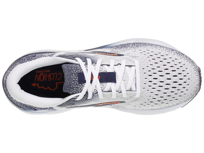 Load image into Gallery viewer, Mens Brooks Ghost 16 Running Shoes in White/Peacoat/Orange – Size 9