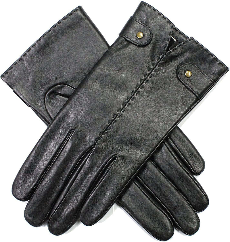 Load image into Gallery viewer, Dents Womens Audrey Leather Gloves with Fleece Lining Hand Stitched - Brown