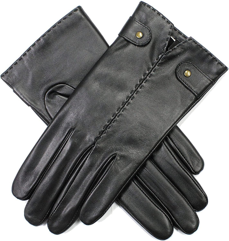 Load image into Gallery viewer, Dents Womens Audrey Leather Gloves with Fleece Lining Hand Stitched - Brown