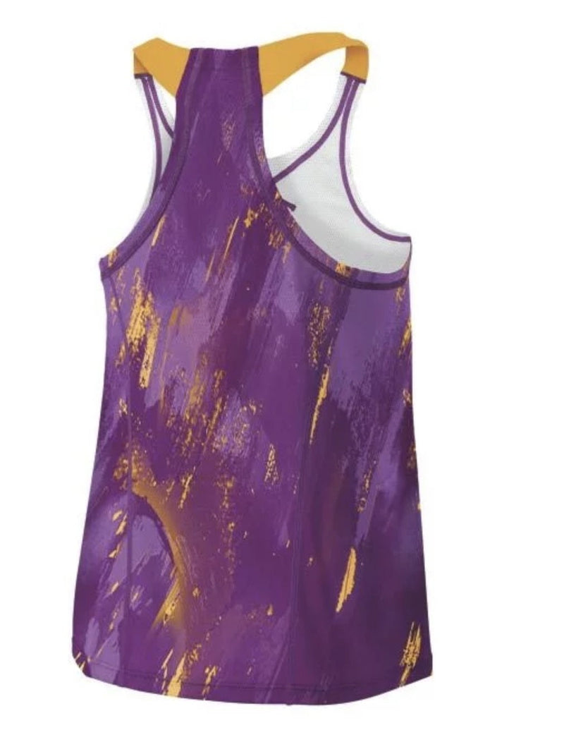 Load image into Gallery viewer, Wilson Girls SP Painted Print Mesh BF Tank Top Tennis Sports Kids - Dark Plumberry