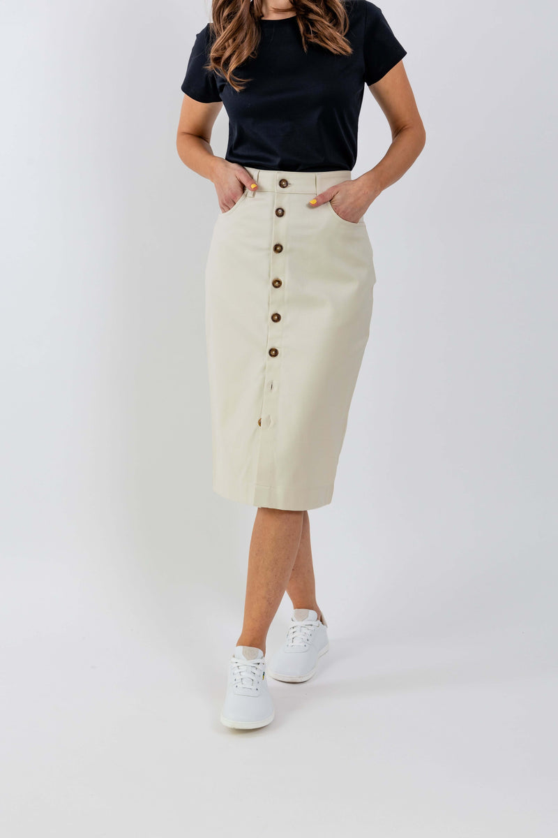 Load image into Gallery viewer, Women's Midi Skirt Be Lenka Essentials - Creme