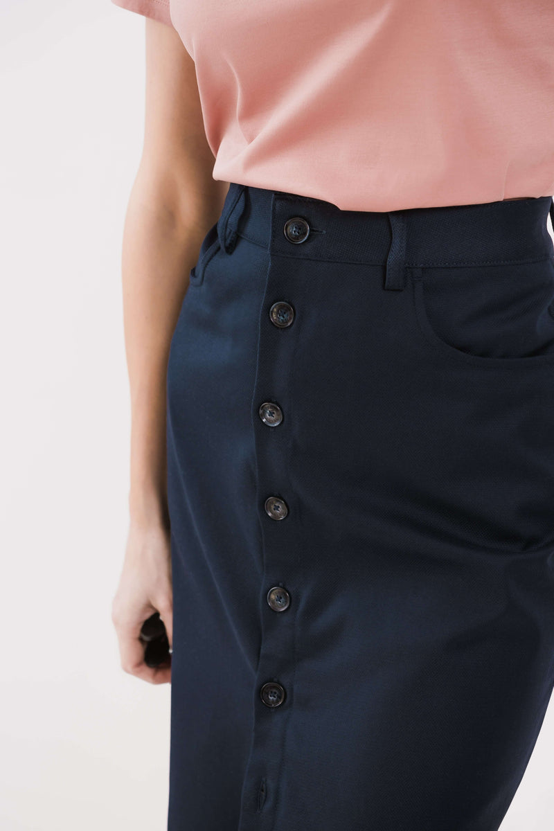Load image into Gallery viewer, Women's Midi Skirt Be Lenka Essentials - Navy