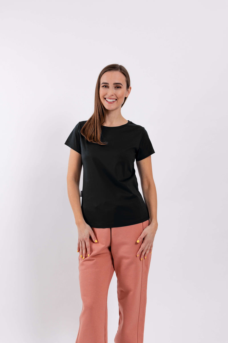 Load image into Gallery viewer, Women's Round Neck t-shirt Be Lenka Essentials - Jet Black
