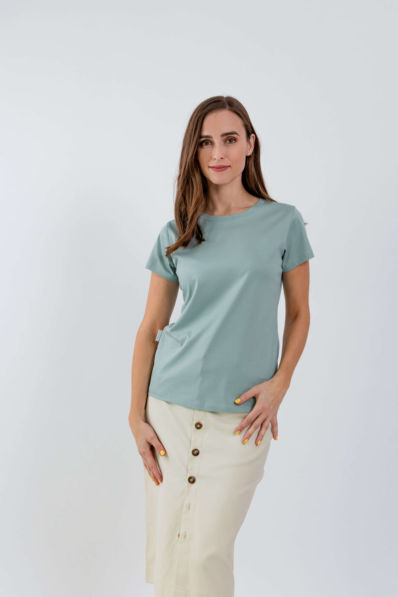 Load image into Gallery viewer, Women's Round Neck t-shirt Be Lenka Essentials - Pistachio Green
