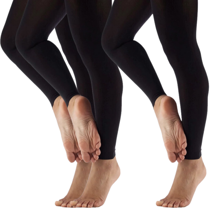 Load image into Gallery viewer, 3x Womens Ladies Footless Tights Stockings Pantyhose Leg Hosiery Thermal - Black