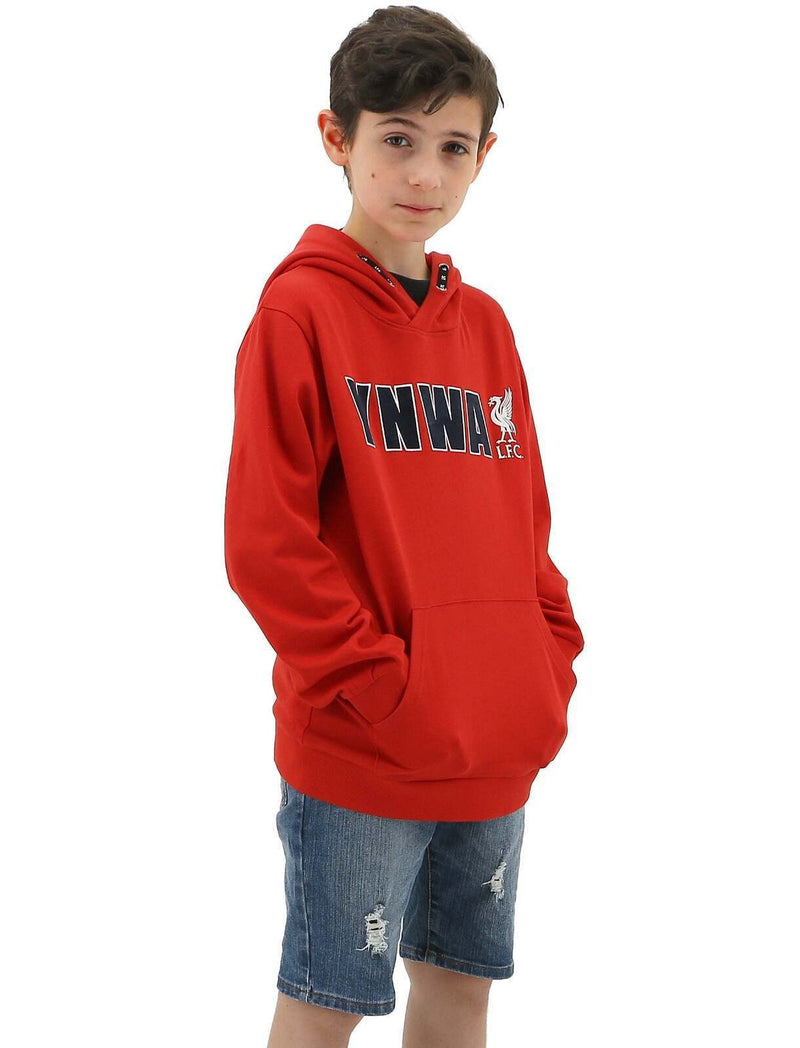 Load image into Gallery viewer, Liverpool FC Youth Boys Hoodie Jumper LFC YNWA Firebird Hoody - Red