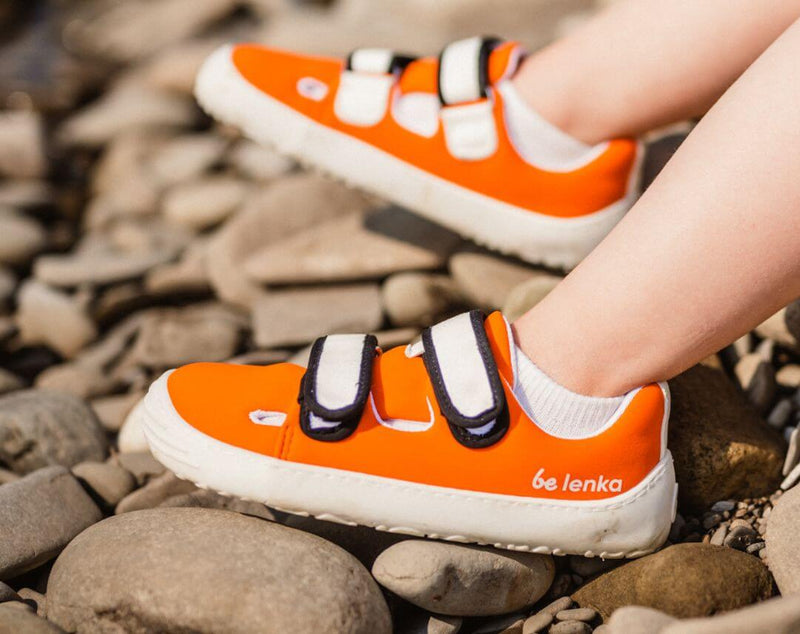 Load image into Gallery viewer, Eco-friendly Be Lenka Kids barefoot sneakers Seasiders - Orangy