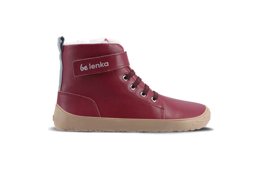 Eco-friendly Winter Kids Barefoot Be Lenka Winter Kids - Dark Cherry Red