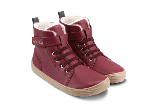 Eco-friendly Winter Kids Barefoot Be Lenka Winter Kids - Dark Cherry Red