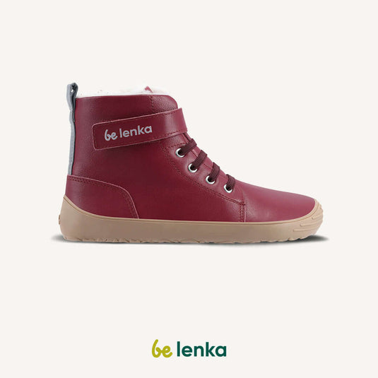 Eco-friendly Winter Kids Barefoot Be Lenka Winter Kids - Dark Cherry Red