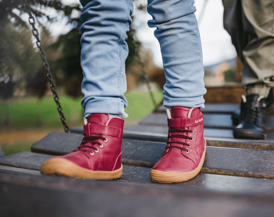 Eco-friendly Winter Kids Barefoot Be Lenka Winter Kids - Dark Cherry Red