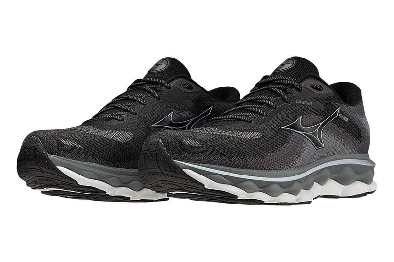 Load image into Gallery viewer, Mens Mizuno Wave Sky 7 2E Wide Black/Glacial Ridge/Stormy Weather, Size 9.5