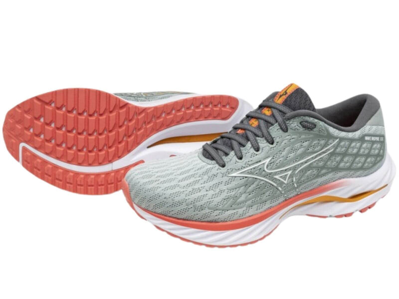 Load image into Gallery viewer, Mizuno Womens Wave Inspire 20 Running Shoes – Grey Mist/White/Dubarry – Size 8.5