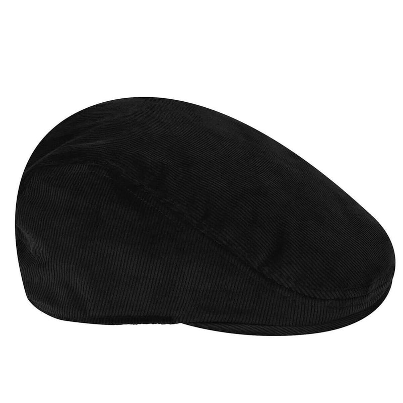 Load image into Gallery viewer, Kangol Cord Ivy Cap Hat Golf Flat Newsboy Gatsby Driving Beret - Black