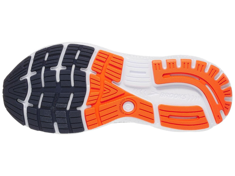Load image into Gallery viewer, Mens Brooks Ghost 16 Running Shoes in White/Peacoat/Orange – Size 8.5