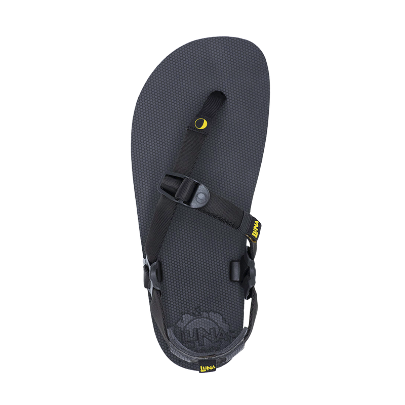 Load image into Gallery viewer, Luna Oso Flaco Winged Edition Black Sandals