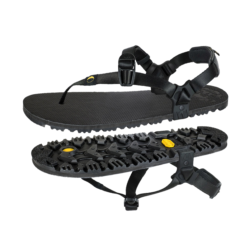 Load image into Gallery viewer, Luna Oso Flaco Winged Edition Black Sandals
