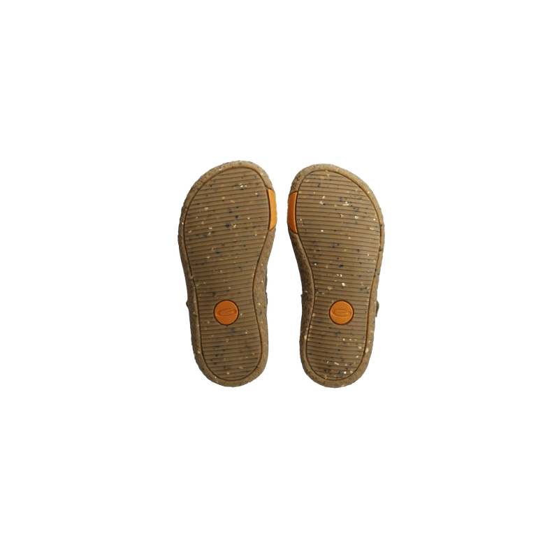 Load image into Gallery viewer, Groundies Noto 2.0 Kids' Barefoot Sandals – Khaki/Orange