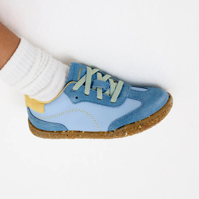 Load image into Gallery viewer, Groundies Panama Kids' Barefoot Sneakers – Sky Blue/Lemon Cream